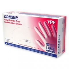 Adenna VPF Vinyl Powder Free (PF) Exam Gloves SMALL- 100/Box