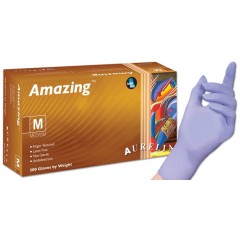 Supermax Aurelia Amazing nitrile gloves Medium 300/box ( TransBlue Gloves )