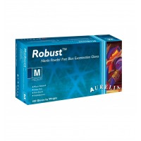  Robust Nitrile Powder-Free Examination Gloves 100/box -  LARGE ( Sky Blue )