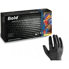Bold Nitrile Powder-Free Examination Gloves 100/box- LARGE ( Black )