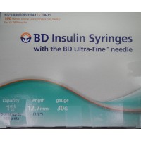 BD Insulin Syringes - w BD Ultra-Fine Needle - 1ml / 1cc , 12.7mm, 30G, 100/Box Sterile (Rx)