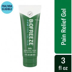 Pack of 3 Biofreeze® Pain Relieving Gel, 3 oz, Green, Cool the Pain 4% Menthol