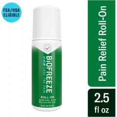 Pack of 3 Biofreeze® Pain Relieving Roll-On, 2.5 oz, Green, Cool the Pain 4% Menthol
