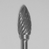 Buffalo Dental TOUGH Carbide Lab burs, 3/32″ Shank Small Flame (51A) Dual Cut Regular HP Carbide Bur 