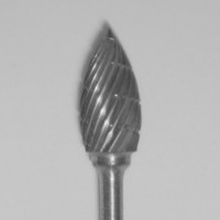 Buffalo Dental TOUGH Carbide Lab burs, 3/32″ Shank Flame (63B) Dual Cut Regular HP Carbide Bur