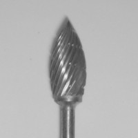 Buffalo Dental TOUGH Carbide Lab burs, 3/32″ Shank Flame (81A/61A) Dual Cut Regular HP Carbide Bur 