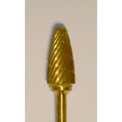 Buffalo Dental Gold Cap Lab Burs, 3/32″ Shank Taper (84T) TNT-Coated Dual Cut Regular HP Carbide Bur