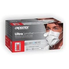 Crosstex Ultra™ Sensitive Earloop Mask w/Secure Fit™ Mask Technology - ASTM Level 3 - White - 50 per box