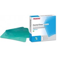 Crosstex latex dental dam 5" x 5" unflavored (blue) 52/bx