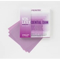 CROSSTEX Dental Dam, Medium, Purple, 6" x 6", Peppermint, Latex Free (LF), 15 sheets/bx