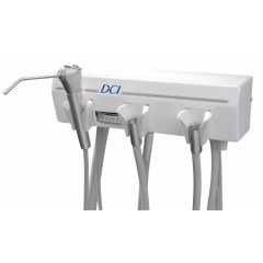 DCI- Alternative Arm Mounted Manual Control, 1 Wet & 1 Dry w/Tray & White Flex Arm