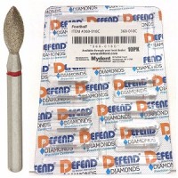 DEFEND DIAMOND BURS FOOTBALL #368-018C COARSE RED 10/PK