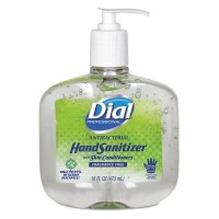 Dial® Professional Antibacterial Gel Hand Sanitizer w/Moisturizers, 16oz Pump, Fragrance-Free