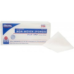 Dukal Clinisorb Non-Woven Gauze Sponge, 4" x 4", Non-Sterile, 4-Ply, 200/bg