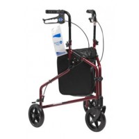 Dynarex DynaGo Zoom - Aluminum Rollator with 3inch Wheels, Red, 1pc/cs