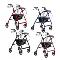 Dynarex DynaGo Quad 6 - Aluminum Rollator-Black, Black, 1pc/cs