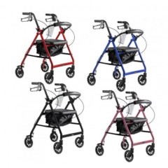 Dynarex DynaGo Quad 6 - Aluminum Rollator-Blue, Blue, 1pc/cs