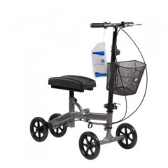 Dynarex Steerable Knee Walker with Basket, Silver Vein, 1pc/cs