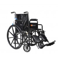 Dynarex DynaRide S2 Wheelchair - 18x16inch Seat w/ Detach Full Arm FR , Silver Vein , 1pc/cs
