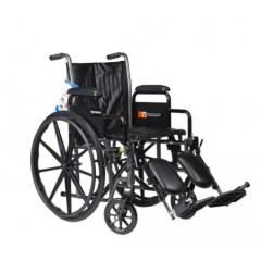 Dynarex DynaRide S2 Wheelchair - 18x16inch Seat w/ Detach Desk Arm ELR , Silver Vein , 1pc/cs