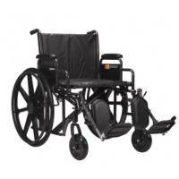 Dynarex DynaRide Heavy Duty Wheelchair 22x18inch w/ Detach Desk Arm , Silver Vein , 1pc/cs