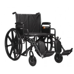 Dynarex DynaRide Heavy Duty Wheelchair 24x18inch w/ Detach Desk Arm , Silver Vein , 1pc/cs