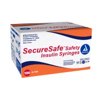 Dynarex- SecureSafe Safety Insulin Syringe - .5cc (New Mechanism) - 29G, 1/2" needle pack of 100