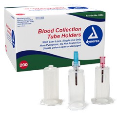 Dynarex Blood Collection Tube Holders (Luer Slip) W Needle 20G 200 Pk  (6935)
