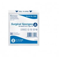 Dynarex Surgical Gauze Sponge, 2"x 2" 8 Ply, Sterile