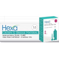 Hexa Temp Crown & Bridge Material 1:1 Ratio 50ml,  1 Cartridge+10Mixing Tips, A1 - HT-0001