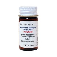 Nitrostat Nitroglycerin, 0.4 mg Tablet Bottle, 25 Tablets, Emergency Kit Medication