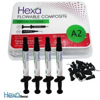 Hexa Flowable Composite Light Cure , Low Viscosity, Kit 4 Syringes, A2, HF-3002