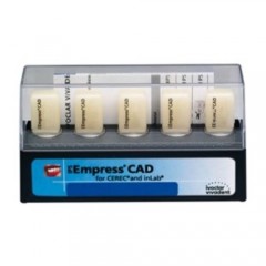 IVOCLAR VIVADENT IPS EMPRESS CAD FOR CEREC LT SHADE A2 SIZE C14 - 5 BLOCKS ( LT A2 / C14)