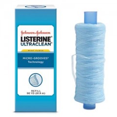 LISTERINE® Ultraclean Mint Shred-Resistant Dental Floss Refill- 44032 (No dispenser) Pack of 4