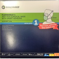 Halyard Fluidshield 1 Anti-Fog Surgical Mask with Smart Ahesive with SO SOFT Lining Green Face Masks ( Level 1 )