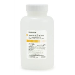 McKesson Normal Saline USP Sterile Irrigation Solution Sodium Chloride 0.9% Solution Bottle, Screw Top 250 mL