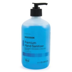 McKesson Premium 18 oz. Ethyl Alcohol Gel Pump Bottle Contains Vitamin E, moisturizers and emollients to help prevent drying of the skin with frequent use.