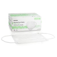 Procedure Mask McKesson Pleated Earloops One Size Fits Most NonSterile ASTM Level 1 Adult WHITE 50 / Box