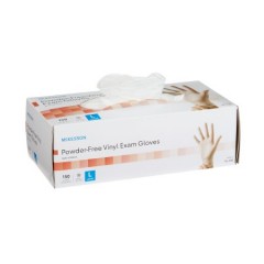 Exam Glove McKesson Large NonSterile Vinyl Standard Cuff Length Smooth Clear Not Chemo Approved