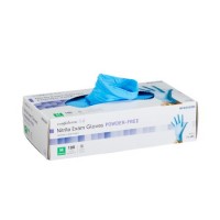 Exam Glove McKesson Confiderm® 3.8 Medium NonSterile Nitrile Standard Cuff Length Textured Fingertips Blue Not Chemo Approved