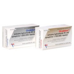 ORABLOC PIERREL PHARMA ORABLOC®-ARTICAINE ANESTHETIC - 1 box 1:100,000, 1.8mL