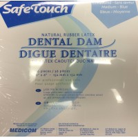 Medicom Dental Dam, 6" x 6" (152mm x 152 mm), Heavy Gauge, Unscented, Blue, 36bx