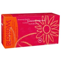 Blossom Powder Free Textured Latex Exam Gloves- Large, 100/box