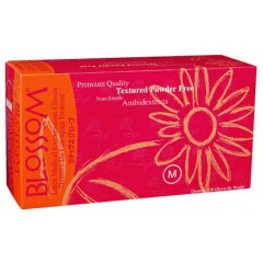Blossom Powder Free Textured Latex Exam Gloves- Small, 100/box
