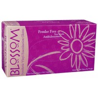 Blossom Powder Free Vinyl Exam Gloves- Small, 100/box