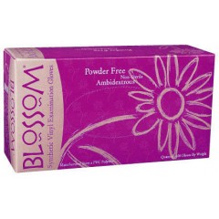 Blossom Powder Free Vinyl Exam Gloves- Small, 100/box
