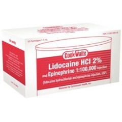 Cook-Waite Lidocaine HCL 2% with Epinephrine 1:100,000 (Rx)