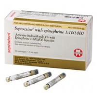 Septocaine Articaine 4% with Epinephrine 1:100,000, 1.7 mL (Rx), 50 cartridges/bx