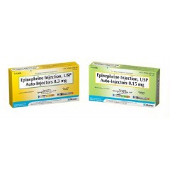 Alpha and Beta Adrenergic Agonist Epinephrine, 0.15 mg (1:2000) Injection, Prefilled Auto-Injector 0.3 mL, Emergency Kit Medication
