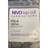 NIVO top-cut Carbide Burs FG-6 100/Pack 